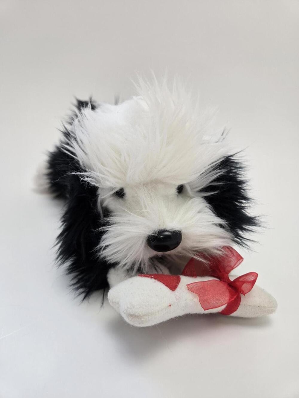 Russ Berrie "Domino" the Sheep Dog, Vintage Collectible (9 inch)